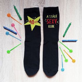 Vtipné ponožky - 40let a stále sexy kluk | 43-46, Velikost 39-42