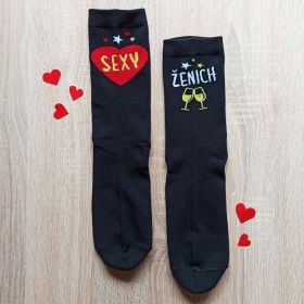 Vtipné ponožky - Sexy ženich/Líný manžel | 43-46, Velikost 39-42