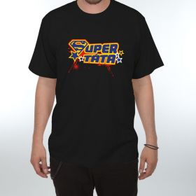 Vtipné tričko - Super táta | L černá, M černá, s cerna, XL černá, XXL černá, XXXL černá
