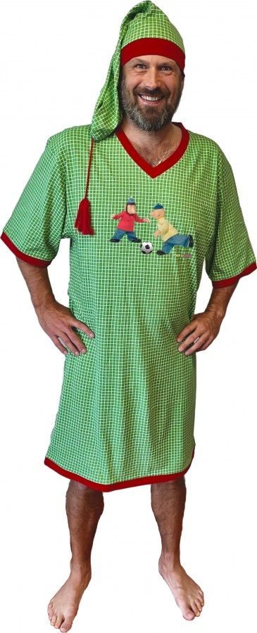 Fotbalisti - Noční košile zelená mřížka DIVJA