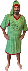 Obrysy - Noční košile zelená mřížka | L, M, XL, XXL, XXXL