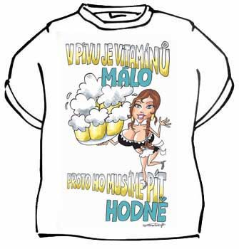 Pánské bíle tričko pro pivaře s vtipným potiskem DIVJA