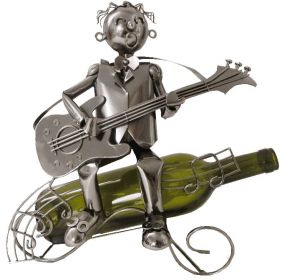 Stojan na láhev vína ve tvaru muže hrajícího na kytaru