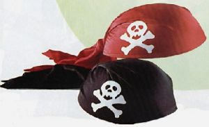Pirátská čapka | černá, červená
