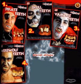 Zuby 2čelisti-škaredé/4druhy | pirát, upír, vlkodlak, zombie