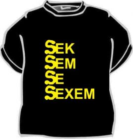 Sek sem se sexem - vtipné tričko | L černá, M černá, s cerna, XL černá, XXL černá, XXL černé, XXXL černá